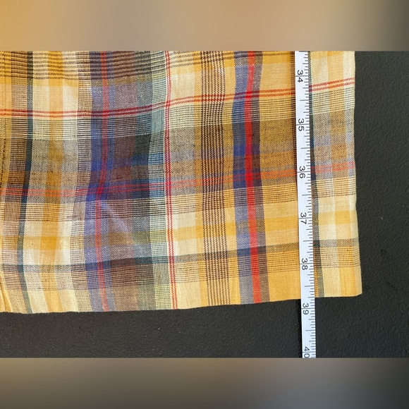 Vintage DAKS London Mustard Yellow Plaid Dress Medium - Picture 11 of 13